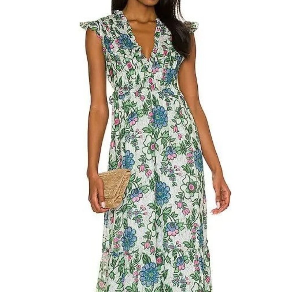 Banjanan Constance Dress in Freyja Flower White